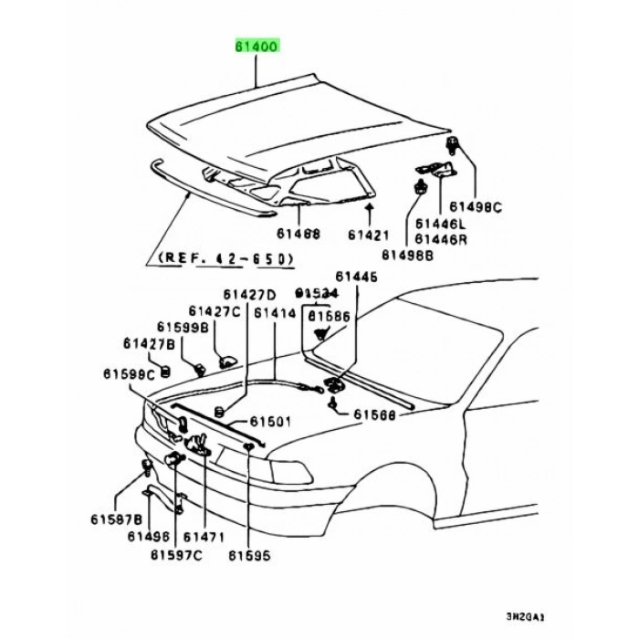 Mitsubishi Galant Motor Kaputu 1988-1993 (Oem No:  Mb637182)