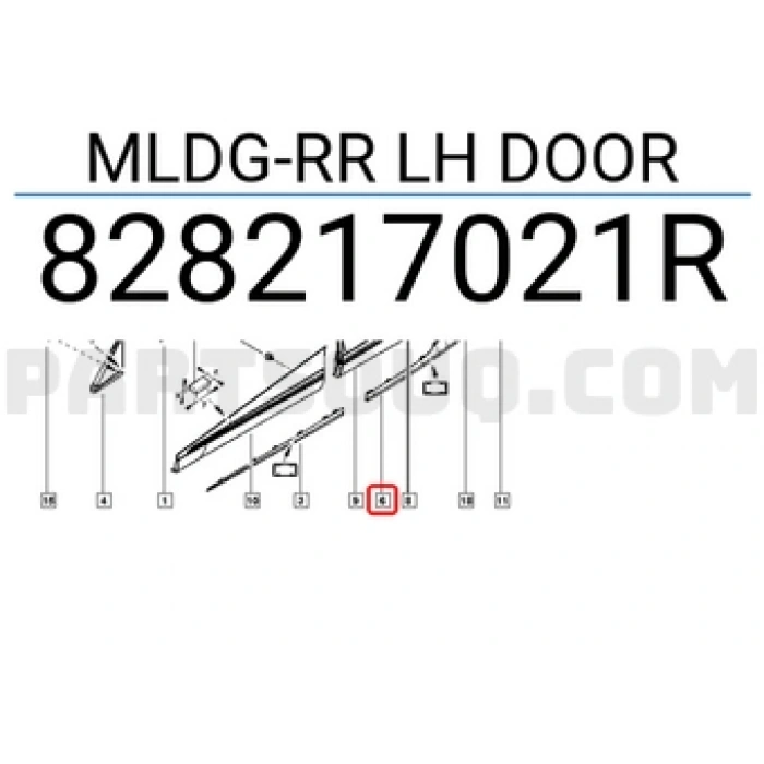 Renault Captur Arka Kapı Bandı Sol 2012- (Oem No:  828217021R)