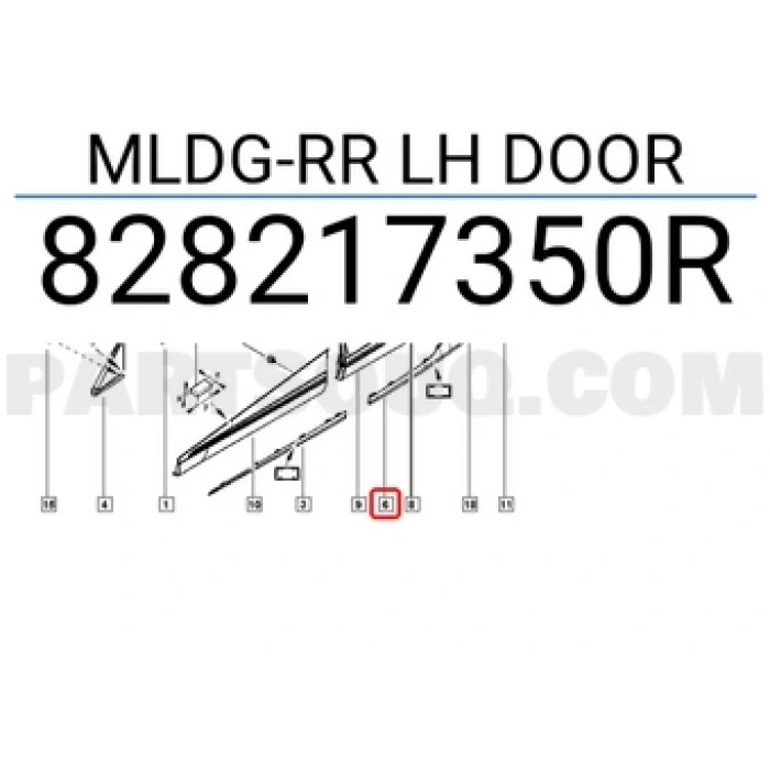 Renault Captur Arkapı Bandı Nikelaj Bandı Sol 2012-  (Oem No:  828217350R)