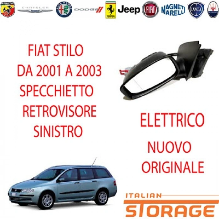 Fiat Stilo Dış Ayna Elektrikli Isıtmalı Sens.3 Kapı Astarlı Sol 2001- (Oem No:  735335234)