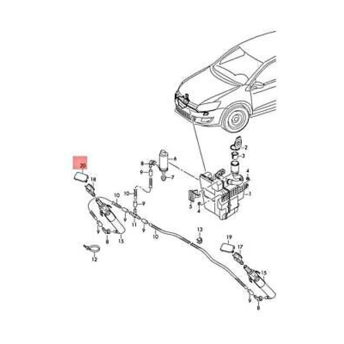 Volkswagen Polo Far Yıkama Kapağı Gtı 5Kapı Astarlı Sağ 2011- (Oem No:  6R0955110Bgru)