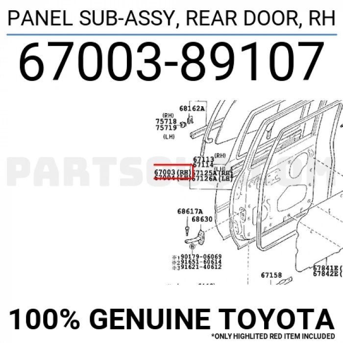 Toyota Hilux Ln85 Arka Kapı Sağ 1989-1997 (Oem No:  6700389107)