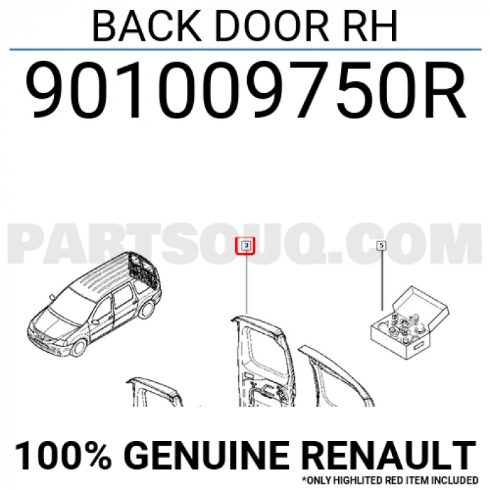 Dacia Logan Mcv Arka Kapı Camsız Sağ 2005  (Oem No:  901009750R)