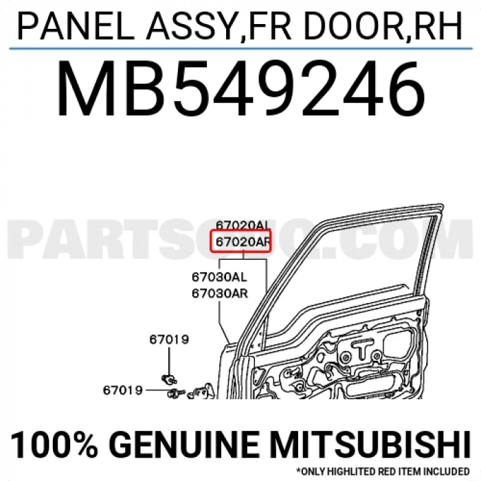 Mitsubishi L300/H100 Ön Komple Kapı Sağ 1998-2010 (Oem No:  Mb549246)