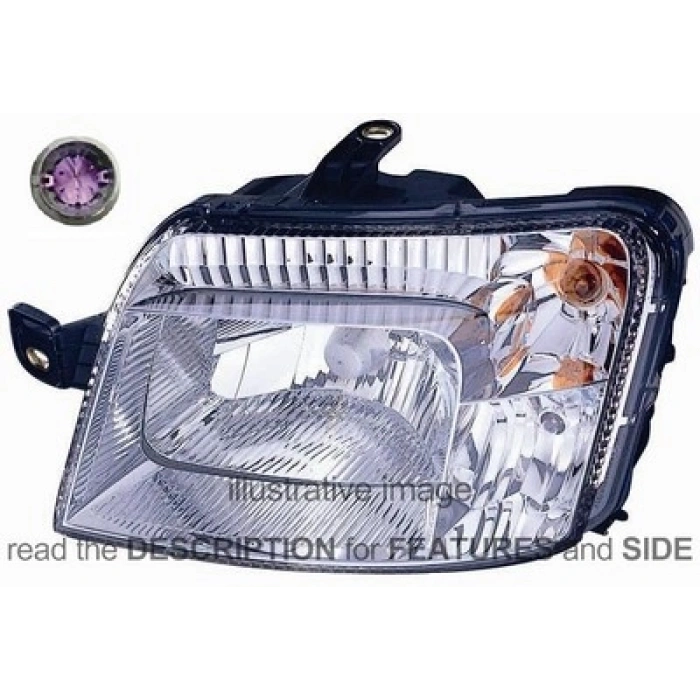 Fiat Panda Ön Far Elektrikli Motorlu Beyaz Sinyalli Sol 2003- 2009 (Oem No:  51867677)