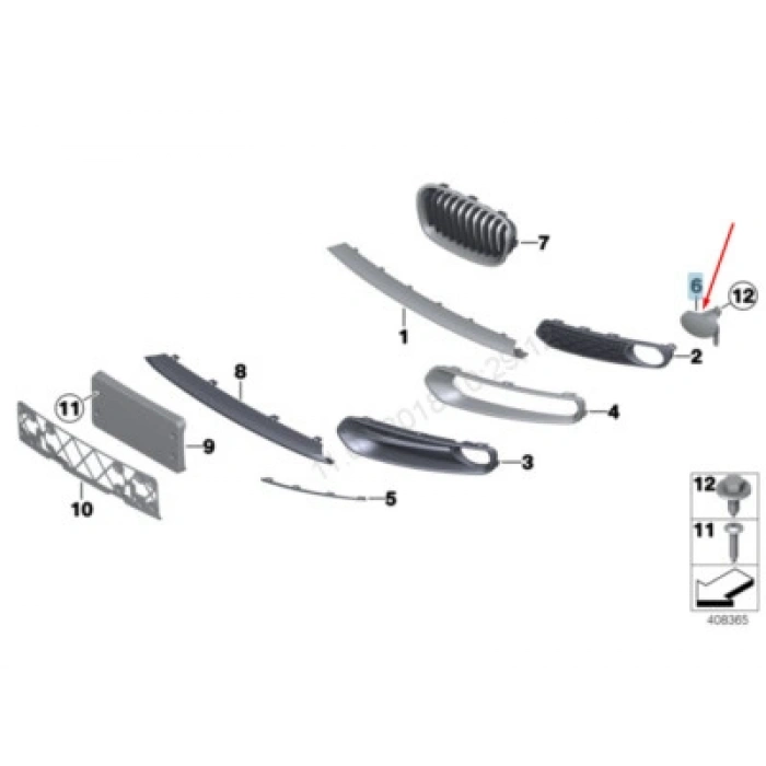 Bmw 3 Serisi Sis Far Kapağı Dessport Sağ 2011- (Oem No:  51117245872)