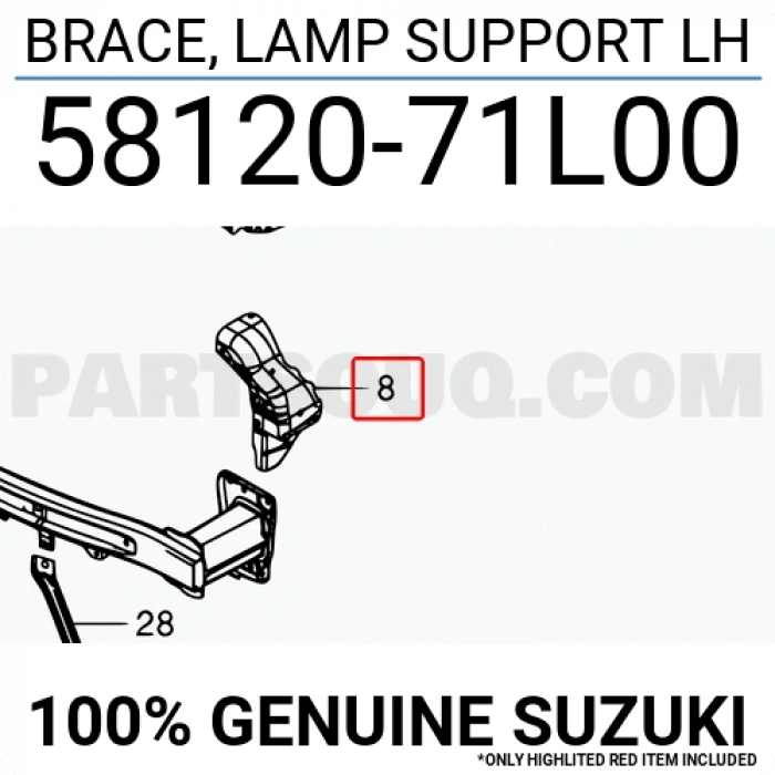 Suzuki Swift Ön Far Yuva Sacı Sol 2011-- (Oem No:  58120-71L00)