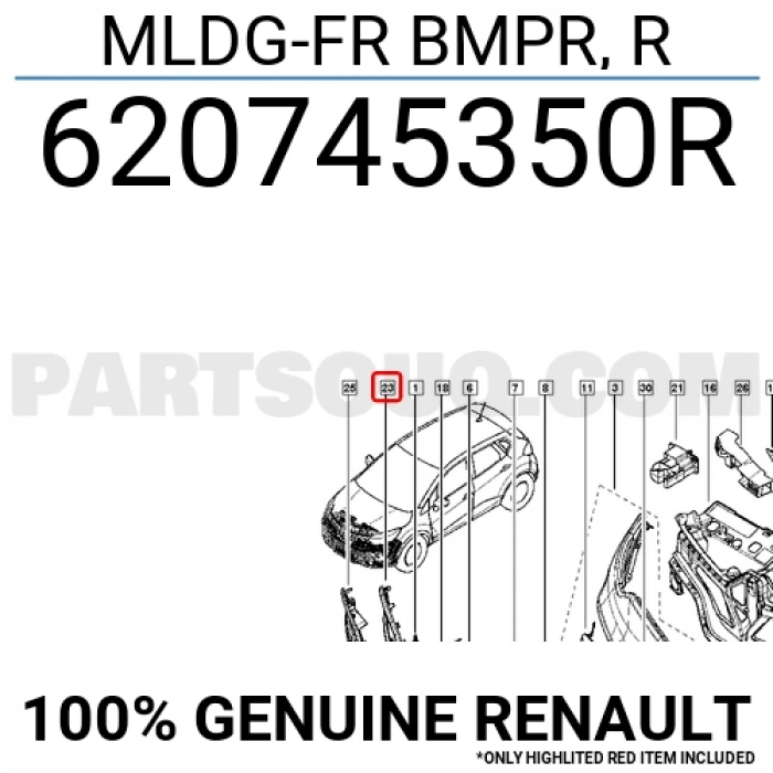 Renault Captur Ön Sis Far Çerçevesı Sağ 2012-  (Oem No:  620745350R)