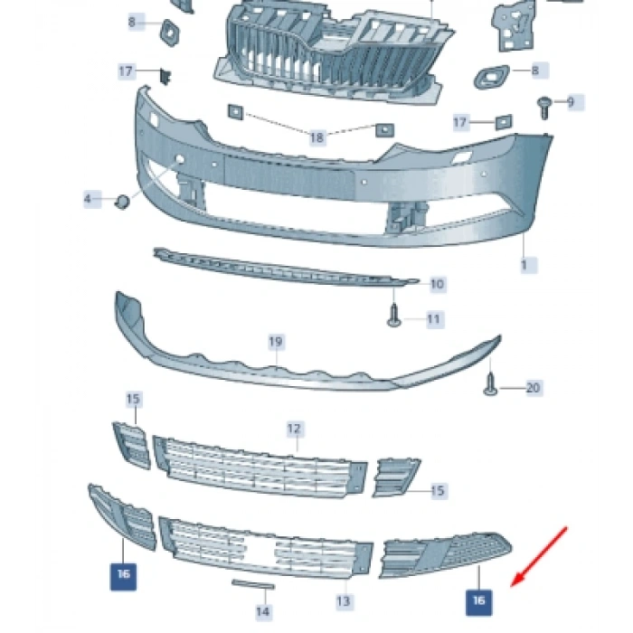 Skoda Fabia Ön Sis Far Çerçevesı Sol 2014- (Oem No:  6V08073679B9)