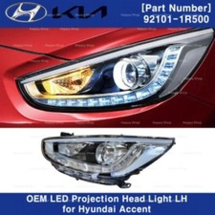Hyundai Accent Blue Ön Far Elektrikli Motorlu Ledlı Sol 2015- (Oem No:  921011R520)