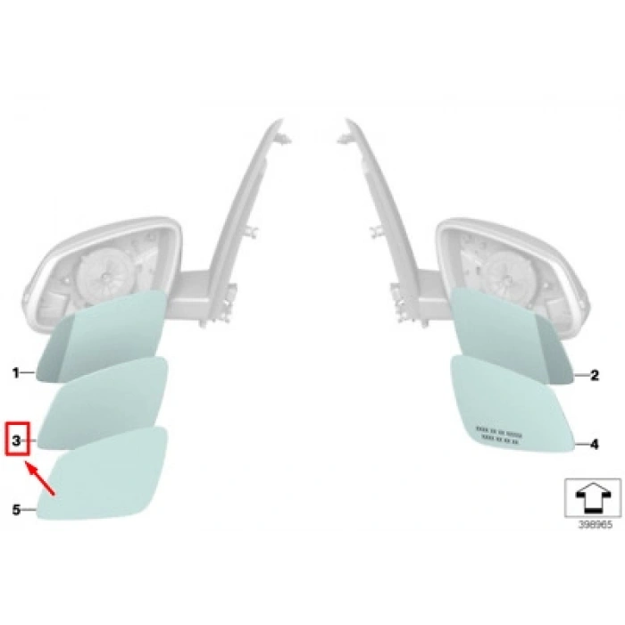 Bmw X1 2 2 Serisi Dış Ayna Camı Isıtmalı Bmw Sol 2015- (Oem No:  51167377977)