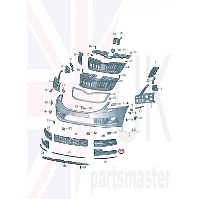 Skoda Octavia Ön Sis Lamba Kapağı Sol 2016- (Oem No:  5E0807681F9B9)