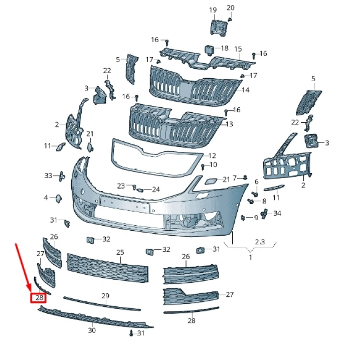 Skoda Octavia Ön Sis Lamba Kapağı Bandı Nikelaj Sol 2016- (Oem No:  5E08537672Zz)