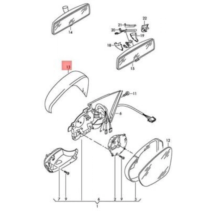 Volkswagen Golf Vı Dış Ayna Kapağı Nikelaj Sağ 2009 (Oem No:  5K0857538A9B9)