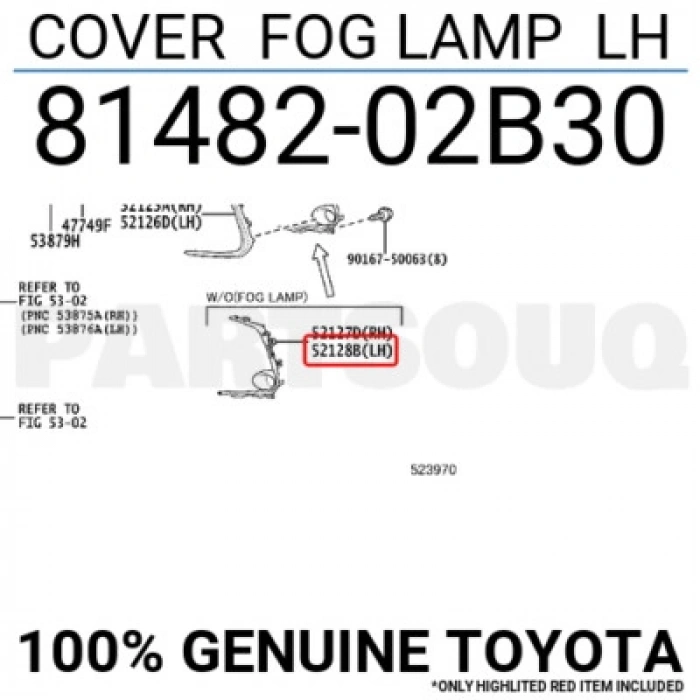 Toyota Corolla 201822 Ön Sis Lamba Kapağı Sol  (Oem No:  81482-02B30)