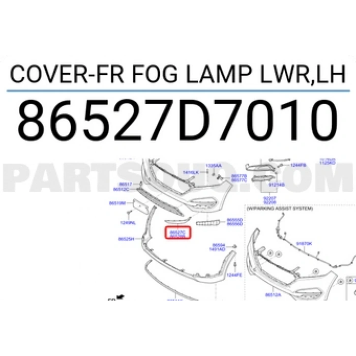 Hyundai Tucson Ön Sis Lambası Bandı Sol 2014- (Oem No:  86527D7010)