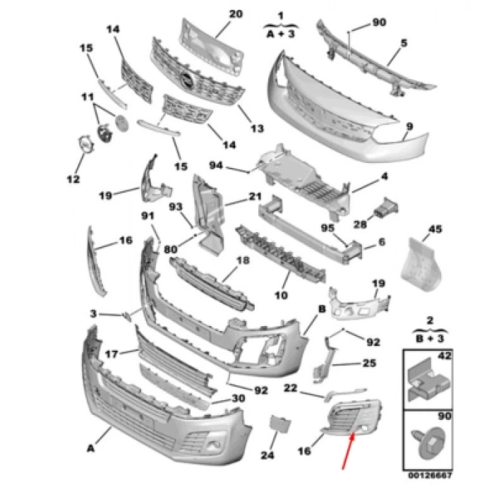 Peugeot Expert Traveller Ön Sis Lamba Kapağı Delikli Sol 2017- (Oem No:  98118238Xt)