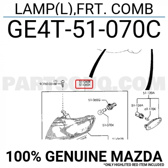 Mazda 626 Ön Sinyal Sol 1998-2000 (Oem No:  Ge4T-51-070C)