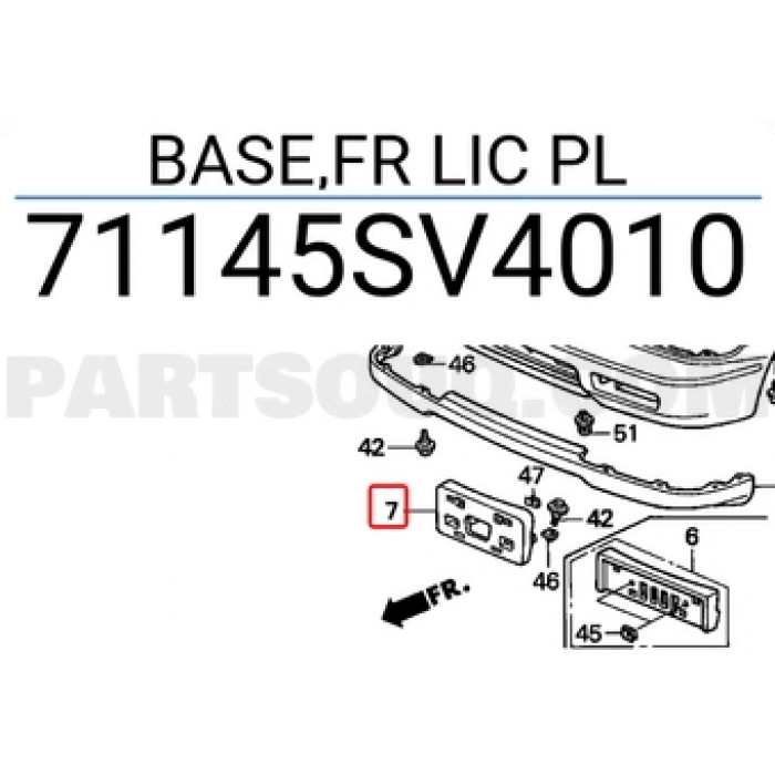 Honda Accord Ön Plakalık1993--1998 (Oem No:  71145Sv4010)