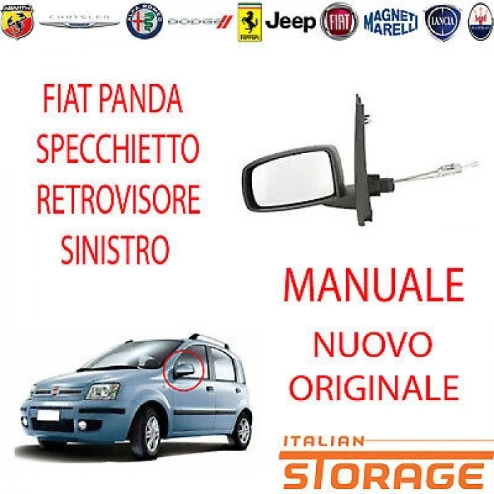 Fiat Panda Dış Ayna Manuel Astarlı Sol 2003- (Oem No:  735357191)
