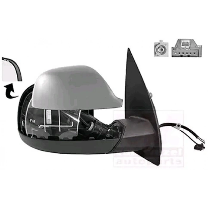 Volkswagen Amarok Dış Ayna Elektrikli Isıtmalı Alt Nikelajlu Astarlı Sağ 2010- (Oem No:  2H1857508Ee9B9)