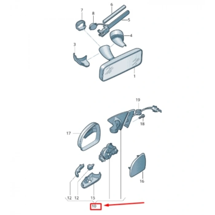 Skoda Superb Dış Ayna Elektrikli Isıtmalı Hafızalı Sinyalli Astarlı Sağ 2008- (Oem No:  3T1857508Bh)
