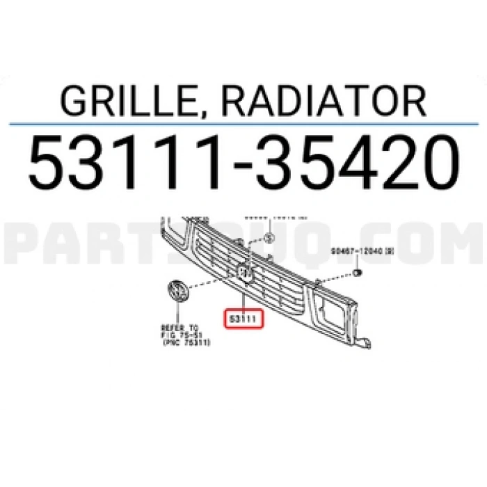 Toyota Hilux Ön Panjur Nikelaj 1998-2000 (Oem No:  5311135420)