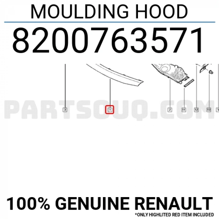 Renault Sandero Ön Panjur Bandı Siyah 2010- (Oem No:  8200763571)