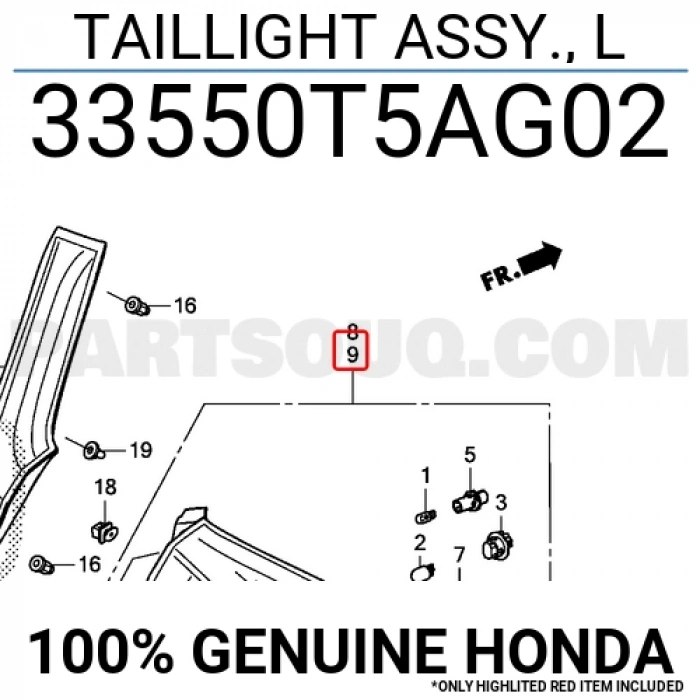 Honda Jazz Arka Stop Sisli Sol 2014- (Oem No:  33550T5Ag02)