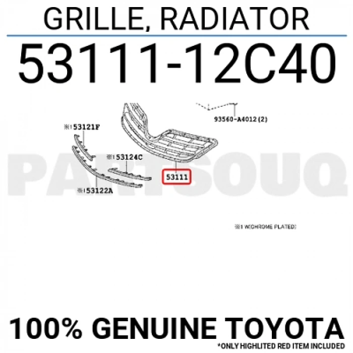 Toyota Corolla Ön Panjur Dış Sedan 2010- (Oem No:  5311112C40)