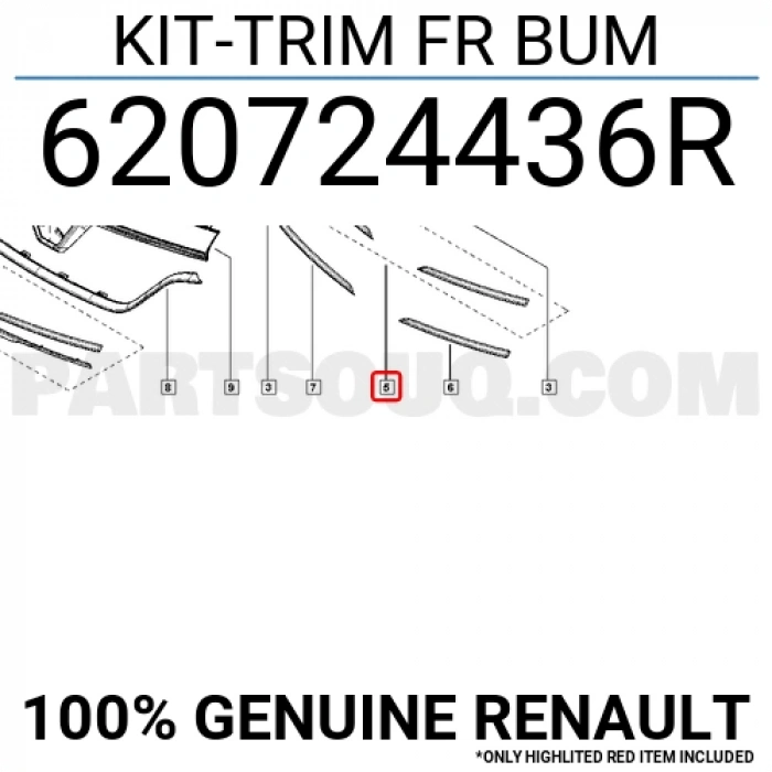 Renault Symbol Ön Panjur Bandı Nikelaj Set 2012-  (Oem No:  620724436R)