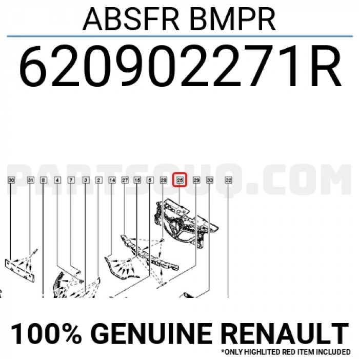 Renault Captur Ön Panjur İç 2016- (Oem No:  620902271R)
