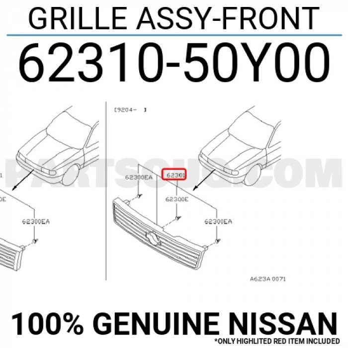 Nissan Sunny B13 Ön Panjur 1990-1993 (Oem No:  6231050Y00)