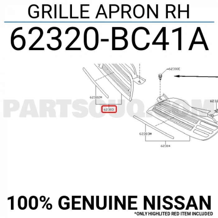 Nissan Micra Ön Panjur Izgarası Nikelaj Bandlı Sağ 2005 2009-  (Oem No:  62320Bc41A)