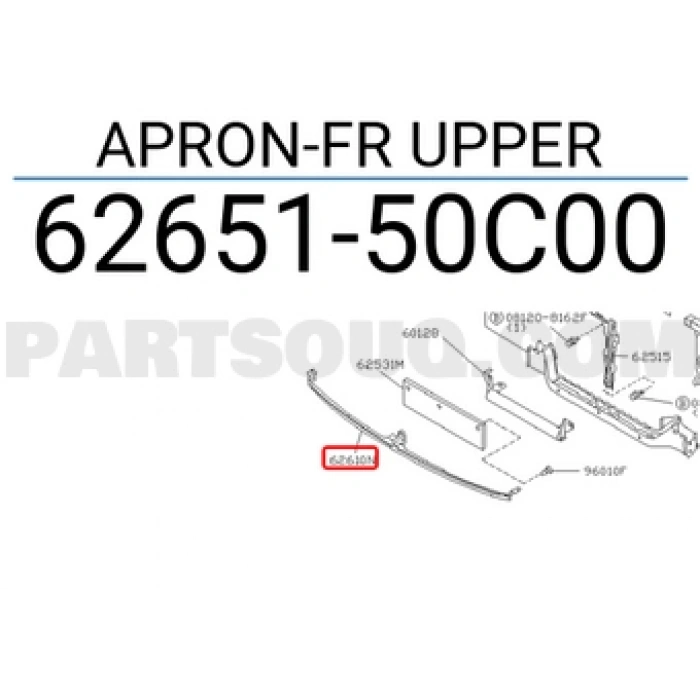 Nissan Sunny N14 Ön Panjur Alt Sacı 1994 -1996 (Oem No:  6265150C00)