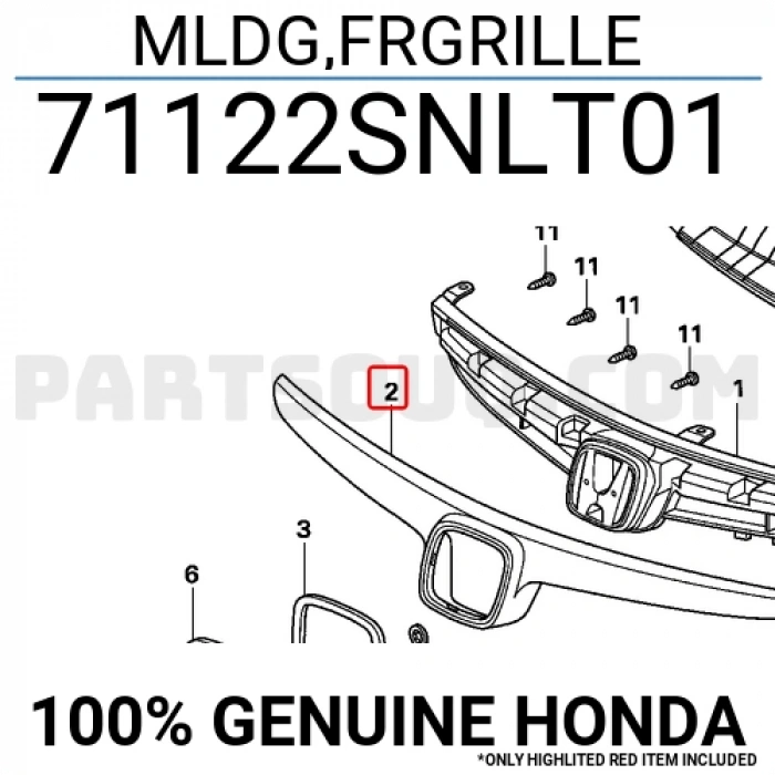 Honda Civic Ön Panjur Bandı Nikelaj Sedan 2006 (Oem No:  71122Snlt01)