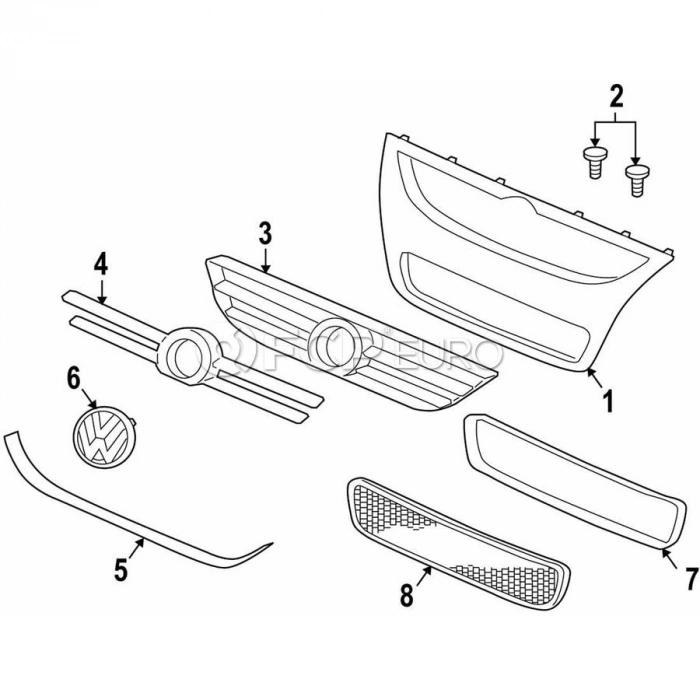 Volkswagen Touareg Ön Panjur Izgarası Nikelaj 2007- (Oem No:  7L6853668D2Zz)