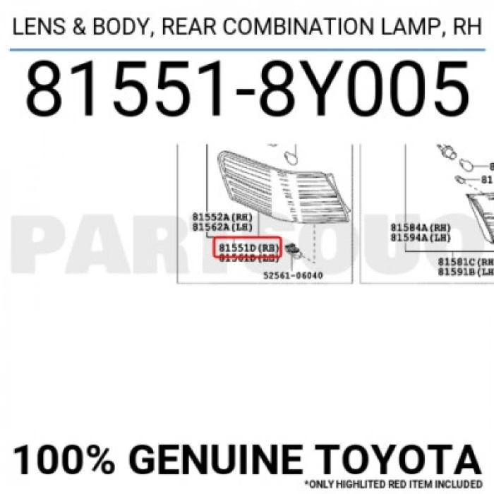 Toyota Camry Arka Stop Sağ 2007-- (Oem No:  815518Y005)