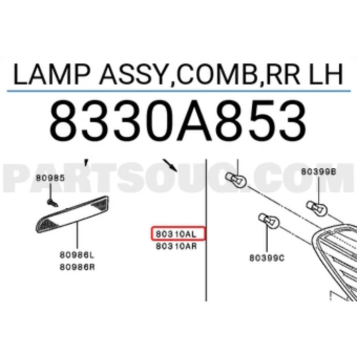 Mitsubishi Attrage Arka Stop Sis Lambalı Sol 2013- (Oem No:  8330A853)
