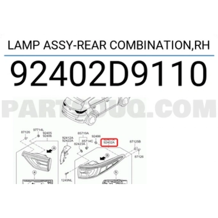 Kia Sportage Arka Stop Ledli Sağ 2016- (Oem No:  92402D9110)