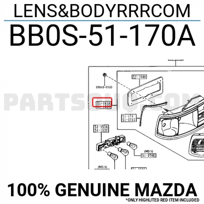 Mazda 323 Arka Stop Sedan Sağ 1992-1994 (Oem No:  Bb0S-51-170A)