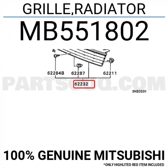 Mitsubishi Galant Ön Panjur Nikelaj Siyah1988-90 (Oem No:  Mb551802)