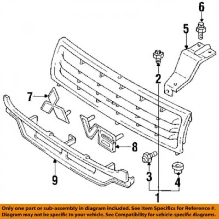 Mitsubishi Pajero Ön Panjur Alt Çerçeve 1991-1996 (Oem No:  Mb860600)