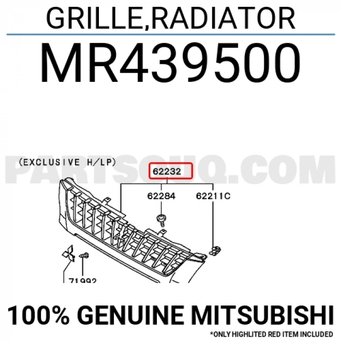 Mitsubishi L200 Ön Panjur Siyah 1998-2000  (Oem No:  Mr439500)