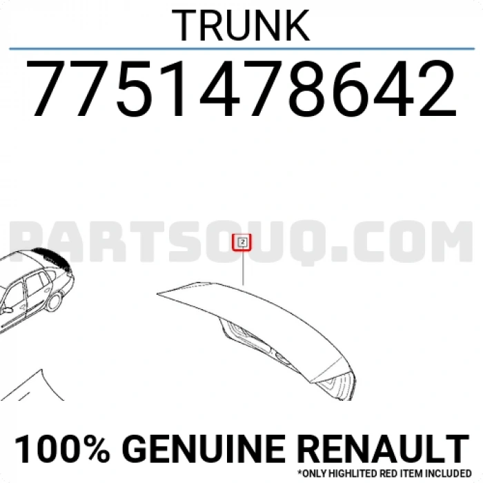 Renault Symbol Arka Bagaj Kapağı 2009-  (Oem No:  7751478642)