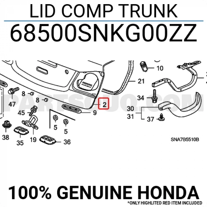 Honda Civic Bagaj Kapağı Sedan 2006-2010 (Oem No:  68500Snkg00Zz)