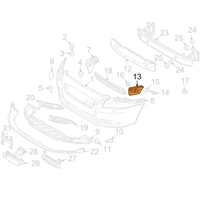 Volvo S40 V50 Ön Tampon Braketi Plas Sağ 2004- (Oem No:  31265395)