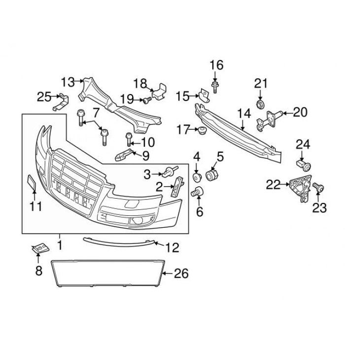 Audi A6 Ön Tampon Çeki Demiri Kapağı 2004- (Oem No:  4F0807441Gru)