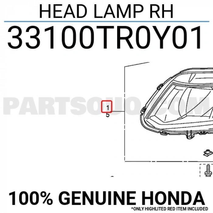 Far Civic 2012-2016 Fb7 Sedan Elektrikli Sağ (Oem No:33100Tr0Y01)