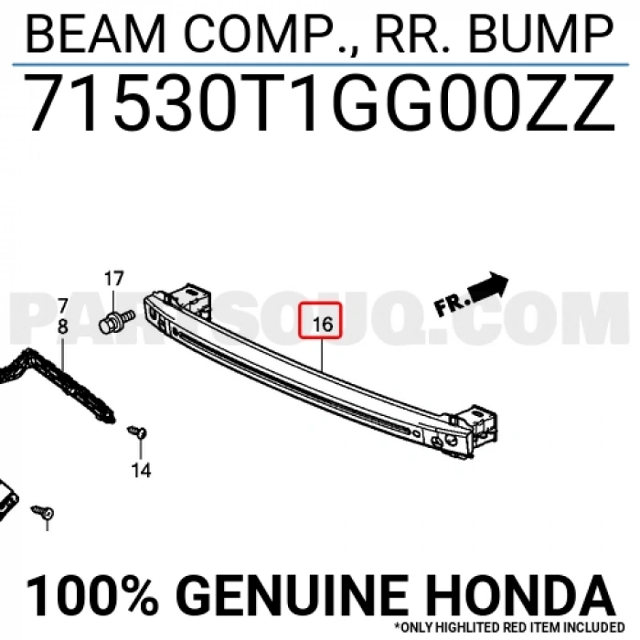 Honda Crv Arka Tampon Demiri 2012- -2014 (Oem No:  71530T1Gg00Zz)
